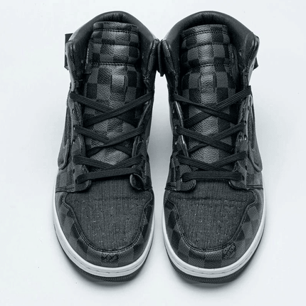 Men's LV X Air Jordan 1 High Grey Shoes