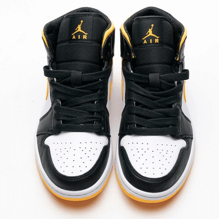 Men's Air Jordan 1 Mid Laser Orange Black Shoes