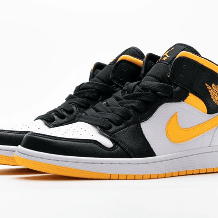 Men's Air Jordan 1 Mid Laser Orange Black Shoes