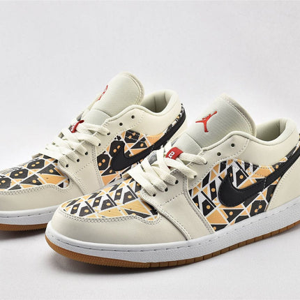 Men's Air Jordan 1 Low Sail Black Shoes