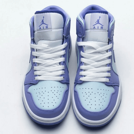 Men's Air Jordan 1 Mid Purple Aqua Blue Shoes