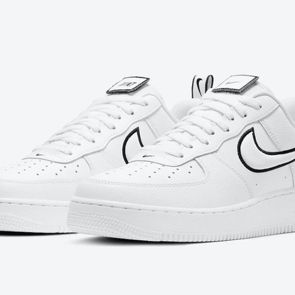 Men's Air Force 1 Low Velcro Patches and Oversized Heel Tabs White Shoes