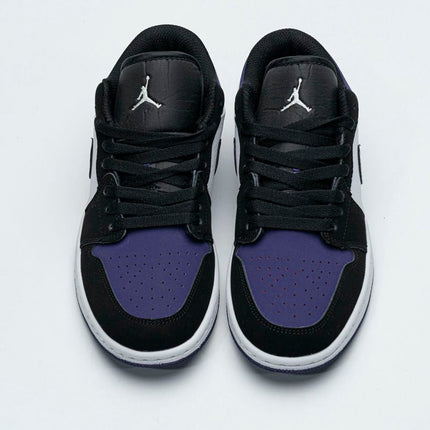 Men's Air Jordan 1 Low Black White Purple Shoes