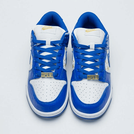 Men's Supreme x SB Dunk Low Blue Stars Shoes