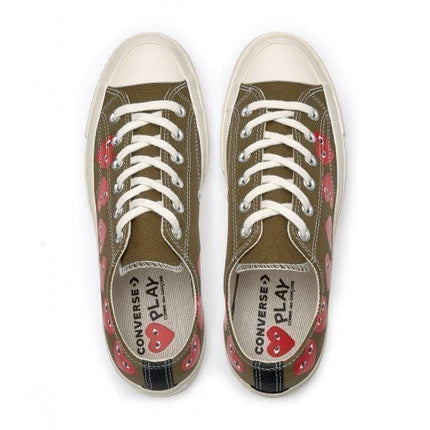 Men's Play Comme Des Garcons X Converse Low Top Khaki Shoes