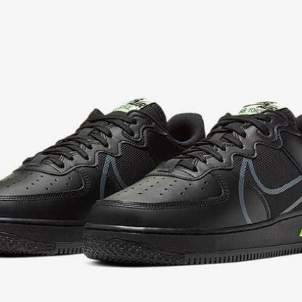 Men's Air Force 1 React Black Violet Star Barely Volt Shoes