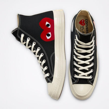 Men's Play Comme Des Garcons X Converse High Top Black Shoes