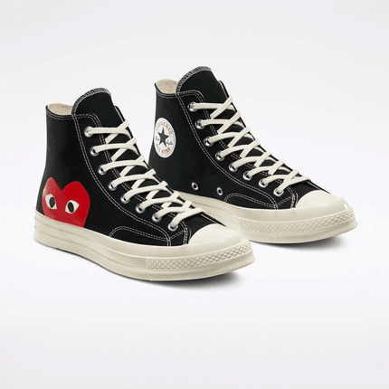 Men's Play Comme Des Garcons X Converse High Top Black Shoes