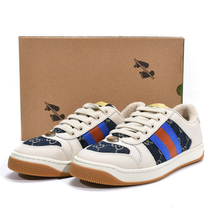 Men's Gucci Screener Blue Red Sneaker Shoes