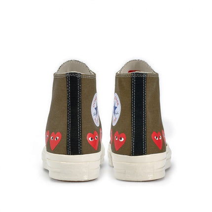 Men's Play Comme Des Garcons X Converse High Top Khaki Shoes
