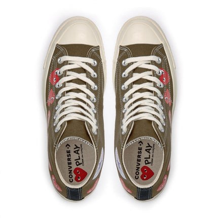 Men's Play Comme Des Garcons X Converse High Top Khaki Shoes
