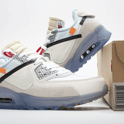 Men's Off White x Air Max 90 All White Shoes