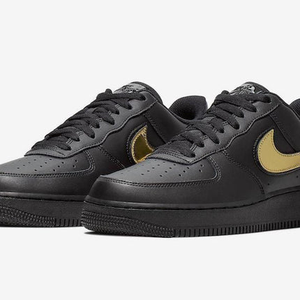 Men's Air Force 1 Low 07 Black Metallic Gold Shoes