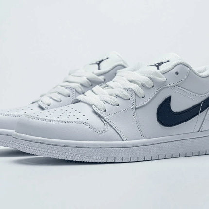 Men's Air Jordan 1 Low White Obsidian Shoes