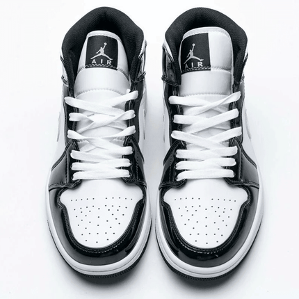 Men's Air Jordan 1 Mid Gold Patent Leather Shoes