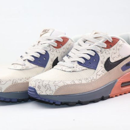 Men's Air Max 90 Brown Sand Map Shoes