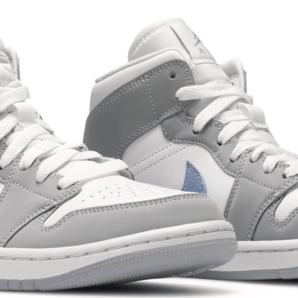 Men's Air Jordan 1 Mid Wolf Grey Aluminum Shoes