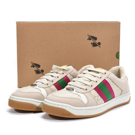 Men's Gucci Screener Pink Green Sneaker Shoes