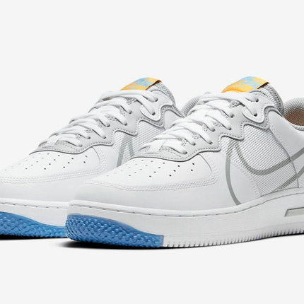 Men's Air Force 1 React Light Smoke and University Gold Shoes
