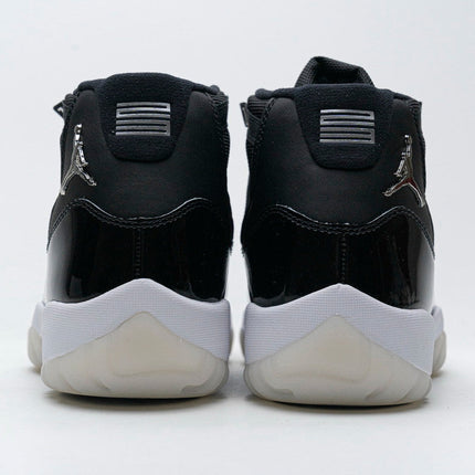 Men's Air Jordan 11 25th Anniversary Black Silver Eyelets Shoes