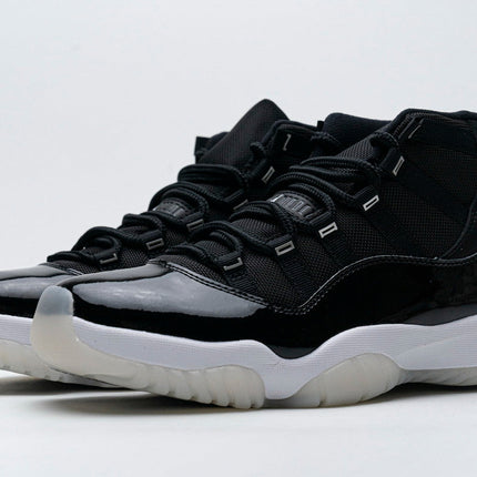Men's Air Jordan 11 25th Anniversary Black Silver Eyelets Shoes