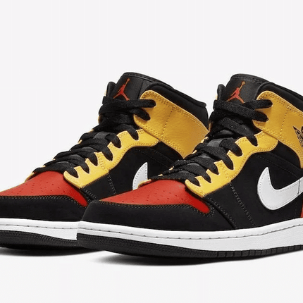 Men's Air Jordan 1 Raygun Black Amarillo Shoes