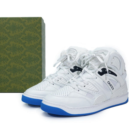 Men's Gucci Basket White Blue Sneaker Shoes
