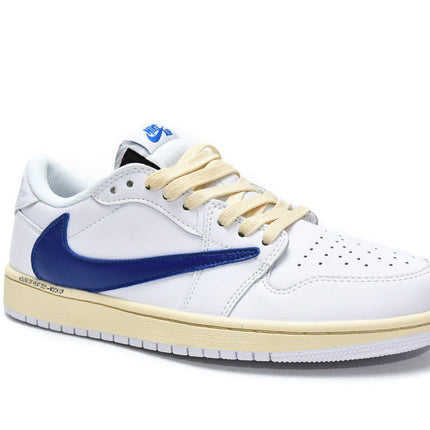 Men's Air Jordan 1 Low x Travis Scott White Blue Shoes