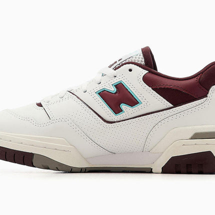 Men's New Balance 550 Burgundy Cyan Shoes