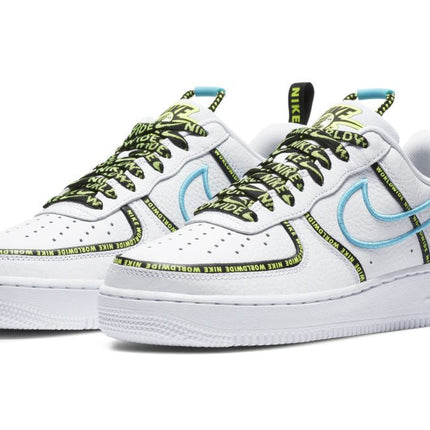 Men's Air Force 1 Worldwide White Blue Fury Shoes