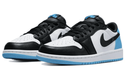 Men's Air Jordan 1 Low Black Dark Powder Blue Shoes