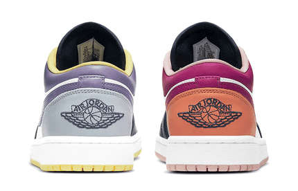Men's Air Jordan 1 Low SE Mismatched Purple Magenta Shoes