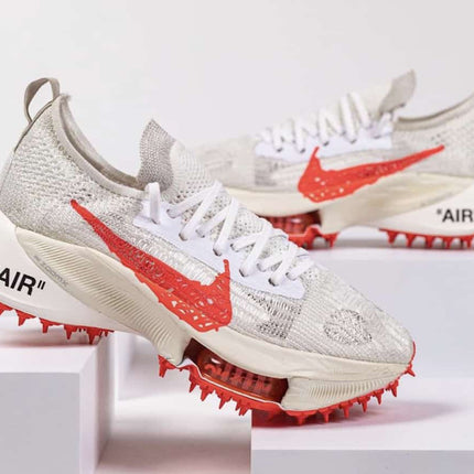 Men's Off White x Air Zoom Tempo Next Solar Red Shoes