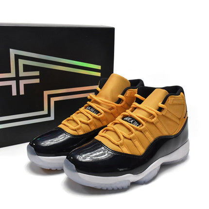Men's Air Jordan 11 Retro Black Yellow Shoes