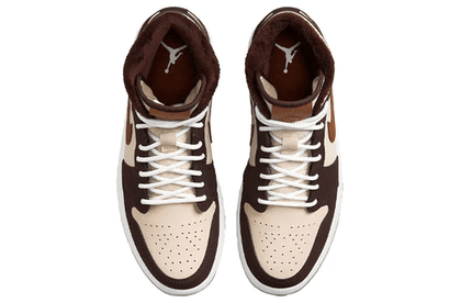 Men's Air Jordan 1 Mid SE Cream Dark Chocolate Shoes