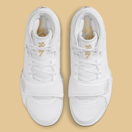 Men's Air Jordan Zion 2 White Metallic Gold Shoes