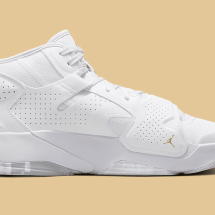 Men's Air Jordan Zion 2 White Metallic Gold Shoes