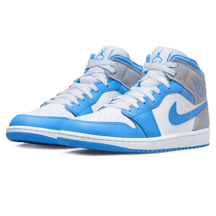 Men's Air Jordan 1 Mid University Blue Grey Shoes
