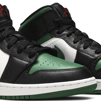 Men's Air Jordan 1 Mid GS Black Pine Green Shoes
