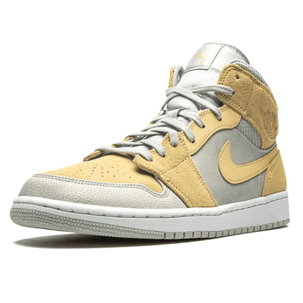 Men's Air Jordan 1 Mid SE Grey Fog Lemon Wash Shoes