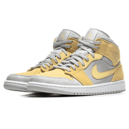Men's Air Jordan 1 Mid SE Grey Fog Lemon Wash Shoes