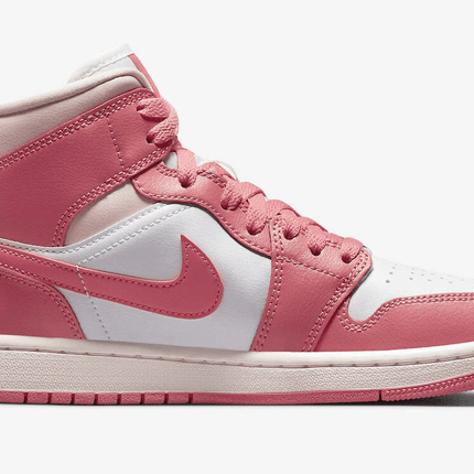 Men's Air Jordan 1 Mid Strawberries And Cream Pink White Shoes