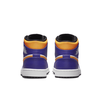 Men's Air Jordan 1 Mid Purple White-Yellow Shoes