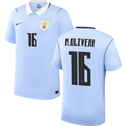 Mathias Olivera Uruguay World Cup 2026 Home Jersey - Blue