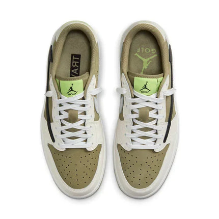 Men's Travis Scott x Air Jordan 1 Low Golf x Travis Scott Olive Shoes