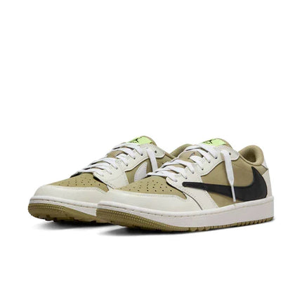 Men's Travis Scott x Air Jordan 1 Low Golf x Travis Scott Olive Shoes