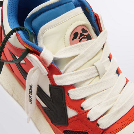 Men's Off White Men Mid -Top Sponge Sneaker In Red Black