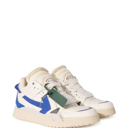 Men's Off White Men Mid -Top Sponge Sneaker In White And Blue