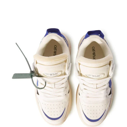 Men's Off White Men Mid -Top Sponge Sneaker In White And Blue