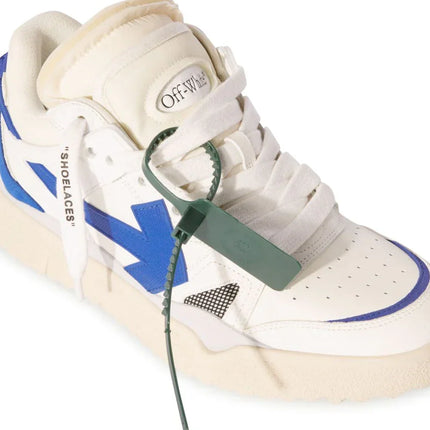Men's Off White Men Mid -Top Sponge Sneaker In White And Blue